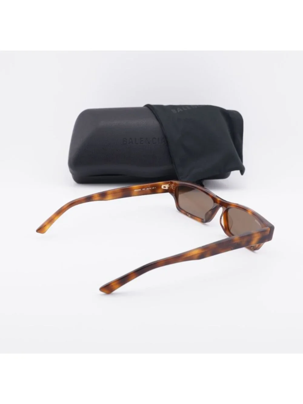 Balenciaga BB0075S 002 Sunglasses Havana Rectangle Frame, Brown Lenses